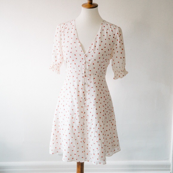 SOLD - Madewell Silk Strawberry Dress - Picture 6 of 8